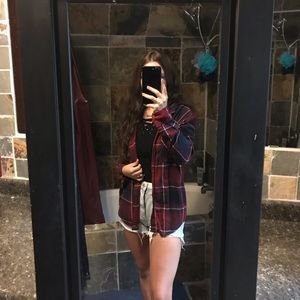 Plaid button up garage shirt